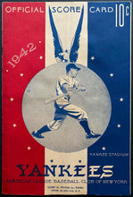 Load image into Gallery viewer, 1942 New York Yankees MLB Baseball Program vs Philadelphia Athletics DiMaggio