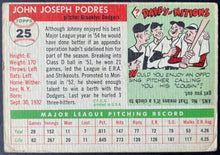 Load image into Gallery viewer, 1955 Topps Baseball #25 Johnny Podres Brooklyn Dodgers Vintage MLB Card