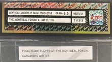 Load image into Gallery viewer, 1996 Final NHL Game Montreal Forum Ticket Stub iCert 6.5 Graded Canadiens Hockey