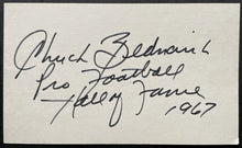 Load image into Gallery viewer, Chuck Bednarik AFL American Football League Player Autographed Index Card
