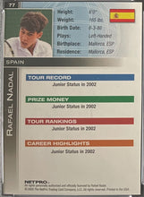 Load image into Gallery viewer, 2003 NetPro #77 Rafael Nadal International Series PSA 9 MINT Tennis Card