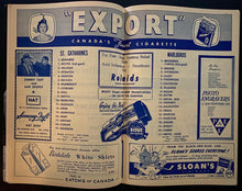 Load image into Gallery viewer, 1957 OHA Major Jr A Hockey Program Maple Leaf Gardens Blackhawks vs Marlboros