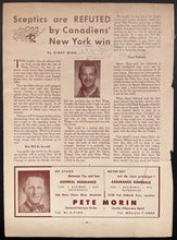 Load image into Gallery viewer, 1958 Chicago Blackhawks Pierre Pilote Autographed Signed Program Page NHL Hockey