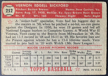 Load image into Gallery viewer, 1952 Topps Baseball #252 Vern Bickford MLB Card Boston Braves 5th Series