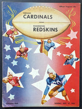 Load image into Gallery viewer, 1953 Washington Redskins vs. Chicago Cardinals NFL Football Program Trippi