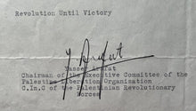Load image into Gallery viewer, 1979 Yasser Arafat Signed Letter Autograph Palestine Israel Conflict Content JSA