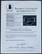 Load image into Gallery viewer, 2019/20 Baltimore Ravens Team Signed x23 Riddell Helmet Beckett Jackson Harbaugh