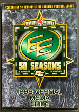 Load image into Gallery viewer, 1998 Edmonton Eskimos CFL 50th Anniversary Media Guide Many Autographs Inside