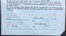 Load image into Gallery viewer, Sonny & Cher Signed Vintage Contract Westbury Music Fair Autographed Document
