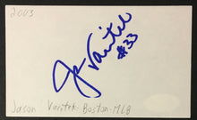 Load image into Gallery viewer, Jason Varitek Signed Index Card MLB Baseball Boston Red Sox JSA Authenticated
