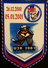 Load image into Gallery viewer, 2001 IIHF Hockey Mens Under 20 Championship Russia U20 Original Pennant Banner