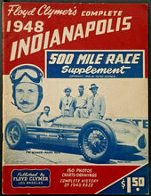 Load image into Gallery viewer, 1948 Indianapolis 500 Mile Race Program Supplement Floyd Clymer