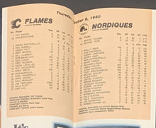 Load image into Gallery viewer, 1980 Calgary Flames Inaugural 1st NHL Hockey Game Program Quebec Nordiques