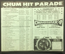 Load image into Gallery viewer, 1964 CHUM Radio Survey Music Chart Toronto CNE Advertisement The Animals Beatles