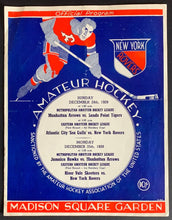 Load image into Gallery viewer, 1939 Madison Square Garden Hockey Program x2 Double Headers Rovers Vintage