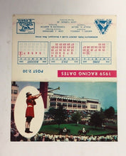 Load image into Gallery viewer, 1959 Monmouth Park Horse Racing Schedule Golden Triangle New Jersey USA Sked