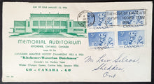 Load image into Gallery viewer, 1956 Canada's First Hockey Stamp Kitchener-Waterloo Dutchmen First Day Cover