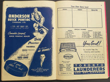 Load image into Gallery viewer, 1953 Maple Leaf Gardens Program Lumley Shutouts Blackhawks George Armstrong NHL