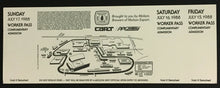 Load image into Gallery viewer, 1988 Molson Indy Ticket Exhibition Place Toronto Vintage Racing Worker Pass