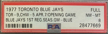 Load image into Gallery viewer, 1977 MLB Baseball Toronto Blue Jays 1st Game Dark Blue Ticket PSA 8 Opening Day