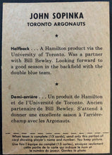 Load image into Gallery viewer, 1956 Nabisco Shredded Wheat CFL Football #10E John Sopinka Toronto Argonauts