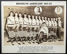 Load image into Gallery viewer, 1941-1942 Final Season Brooklyn Americans NHL Team Issued B&W Photo VTG Hockey