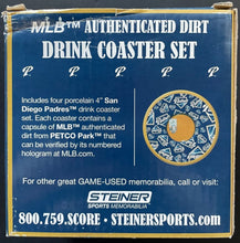Load image into Gallery viewer, San Diego Padres Drink Coaster Set Petco Park MLB Authenticated On-Field Dirt