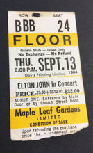 Load image into Gallery viewer, 1984 Elton John Concert Ticket Stub Toronto Maple Leaf Gardens FLOORS Your Song