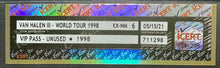 Load image into Gallery viewer, 1998 Vintage Van Halen Unused III Rock Music Concert Tour Backstage Pass