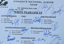 Load image into Gallery viewer, 2000 Canada World Junior Hockey Selection Camp Intra Squad Autographed Lineup