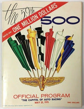 Load image into Gallery viewer, 1975 Indy 500 Motor Speedway Racing Program Bobby Unser Wins Race in a Jorgensen