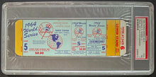 Load image into Gallery viewer, 1964 World Series Game 5 Full Proof Ticket MLB Cardinals vs NY Yankees PSA 7