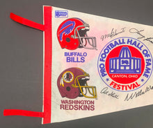 Load image into Gallery viewer, 1989 Pro Football Hall Of Fame Festival Full Size Pennant Redskins vs Bills