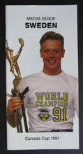 Load image into Gallery viewer, 1991 Canada Cup Hockey Tournament - Team Sweden Media Guide Mats Sundin