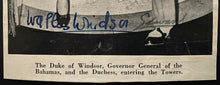 Load image into Gallery viewer, King Edward VIII + Wallis Simpson Royalty Autographed Signed News Photo JSA