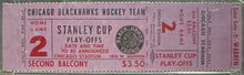Load image into Gallery viewer, 1960's Chicago Blackhawks Stanley Cup Playoffs Game 2 Proof Full Ticket PSA 6