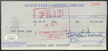 Load image into Gallery viewer, 1974 Maple Leaf Garden Harold Ballard Donald Crump Signed Autographed Cheque JSA