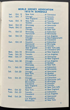 Load image into Gallery viewer, 1972-73 Rare WHA Statistics + 73/64 Schedule Sked World Hockey Association