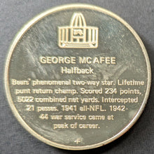 Load image into Gallery viewer, 1972 George McAfee Pro Football Hall Of Fame Medal Franklin Mint 1 Troy Oz. NFL