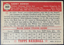 Load image into Gallery viewer, 1952 Topps Baseball #303 Harry Dorish MLB Card Chicago White Sox 5th Series