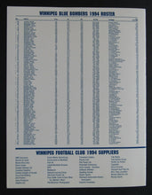 Load image into Gallery viewer, 1994 CFL Winnipeg Blue Bombers Training Camp Guide Football Vintage Canada