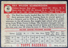 Load image into Gallery viewer, 1952 Topps Baseball Ray Scarborough #43 Boston Red Sox Vintage MLB Card
