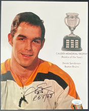 Load image into Gallery viewer, Derek Sanderson Signed Boston Bruins Hockey Promo Photo Autographed ROY Insc JSA
