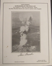 Load image into Gallery viewer, Tom Ferebee Autographed Bombardier on Enola Bay Photos Hiroshima Japan