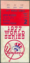 Load image into Gallery viewer, 1977 World Series Game 2 Ticket Stub Yankee Stadium NY vs Dodgers NM 7 iCert