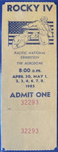 Load image into Gallery viewer, 1985 Rocky IV Filming Full Ticket Boxing Rocky Balboa vs Ivan Drago Vancouver