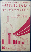Load image into Gallery viewer, August 10th 1932 Los Angeles Summer Olympics Day Program Historical VTG Sports