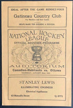 Load image into Gallery viewer, 1931 Ottawa Auditorium Hockey Program Montreal Canadiens vs Senators Hainsworth