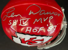 Load image into Gallery viewer, Len Dawson Kansas City Chiefs Autographed NFL Football Riddell Mini-Helmet PSA