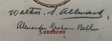 Load image into Gallery viewer, 1927 Alexander Graham Bell / Walter Allward Autographed Historical Menu JSA LOA